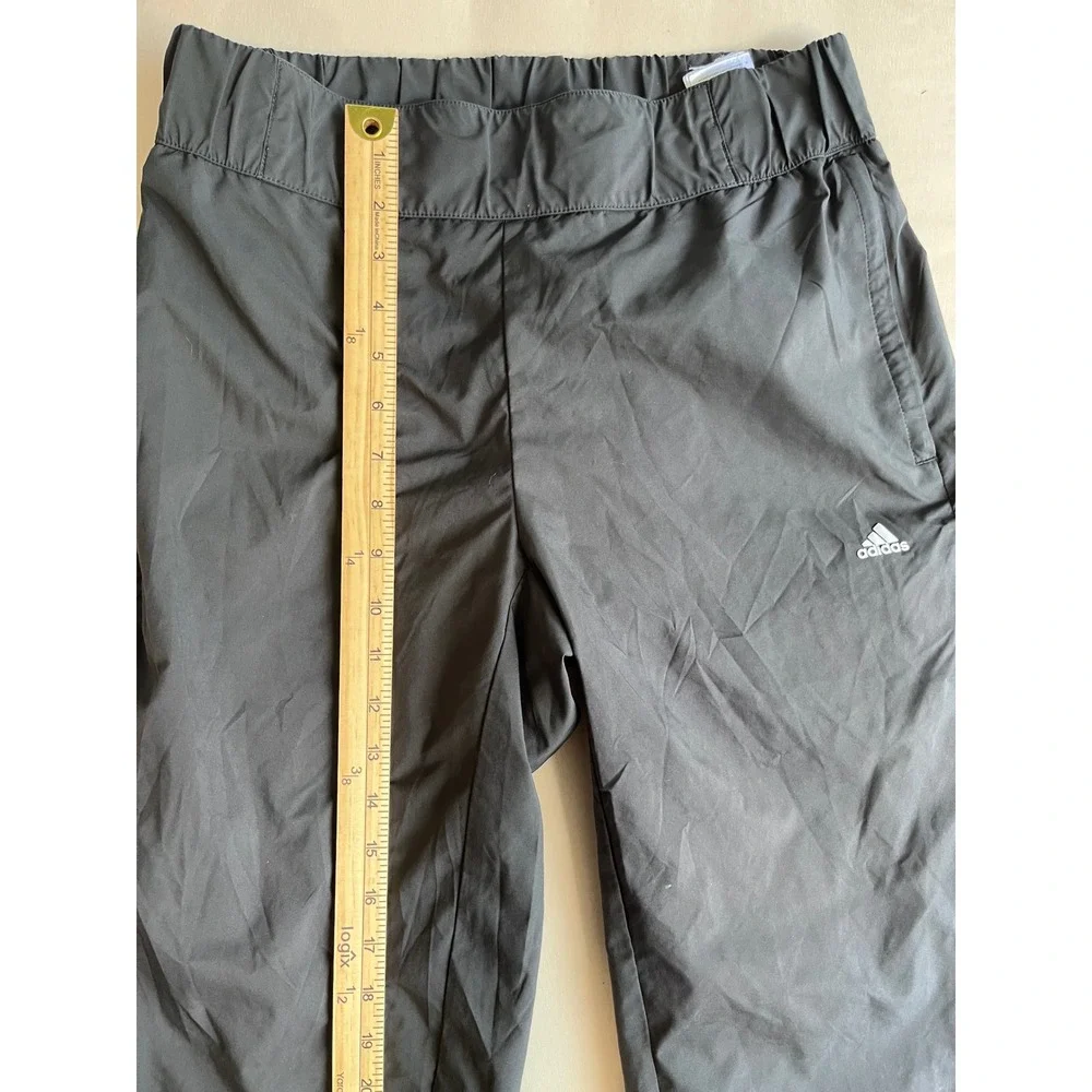 Adidas Mens Black Mesh Lined Wind Pants Elastic Waist Trousers Small